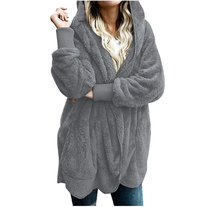 Plush Velvet Plus Size Winter Coat – Luxurious & Warm-Dark Grey-XL-State of Style