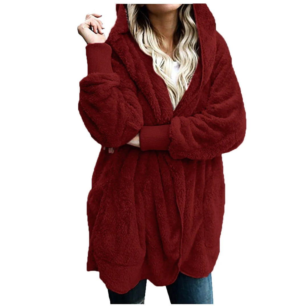 Plush Velvet Plus Size Winter Coat – Luxurious & Warm-Wine Red-XL-State of Style