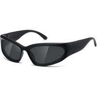 Polarised Sports Sunglasses - SwiftWrap-Black-State of Style