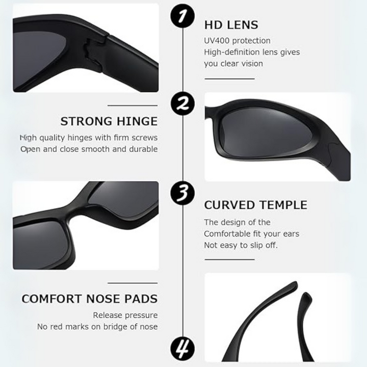 Polarised Sports Sunglasses - SwiftWrap-White-State of Style