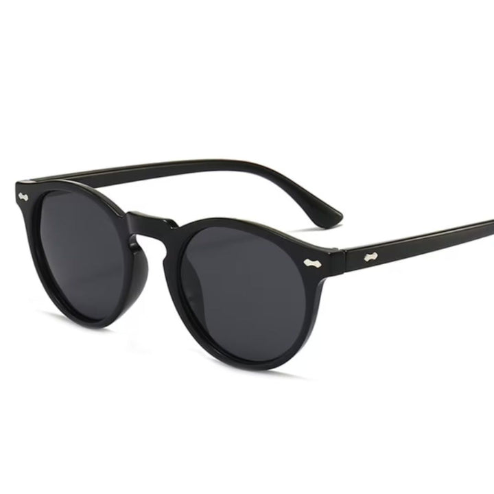 Polarized Round Designer Sunglasses – Vintage-Inspired Luxury-Black-State of Style