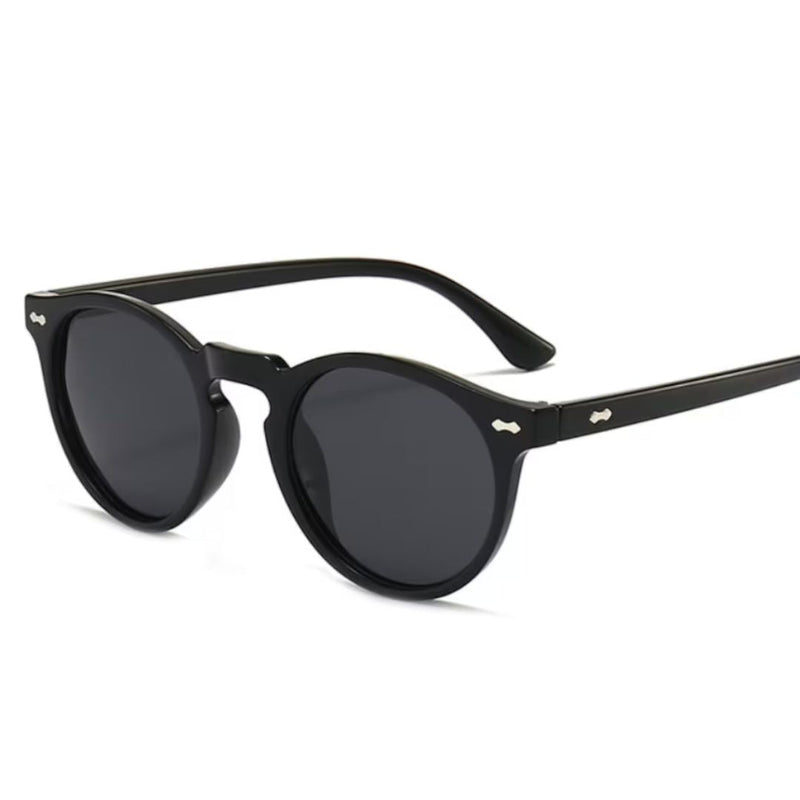 Polarized Round Designer Sunglasses – Vintage-Inspired Luxury-Black-State of Style