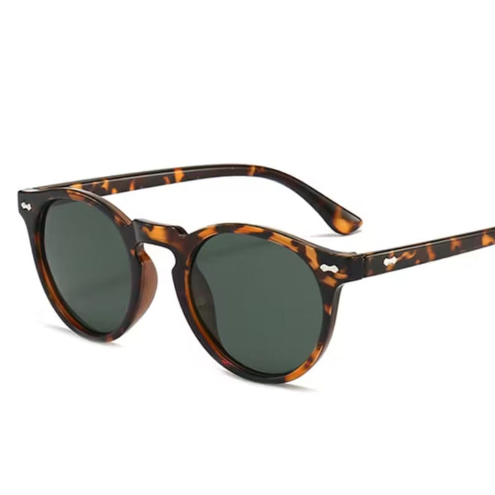 Polarized Round Designer Sunglasses – Vintage-Inspired Luxury-Leopard Black-State of Style