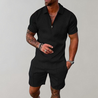Polo and Shorts Summer Outfit for Men - Rafael-Black-S-State of Style