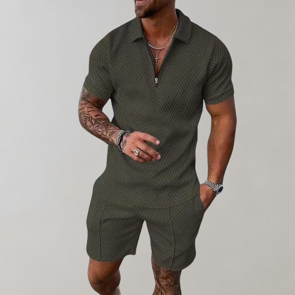 Polo and Shorts Summer Outfit for Men - Rafael-Green-S-State of Style