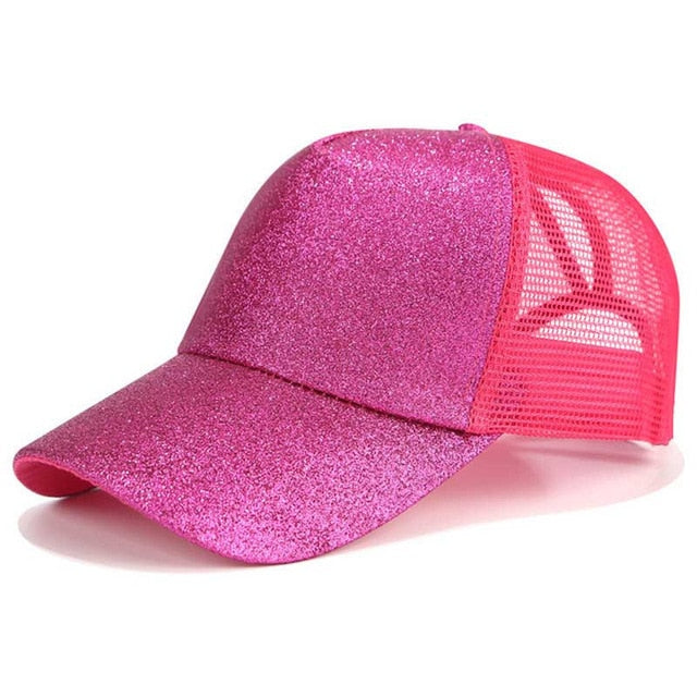 Ponytail Cap with Extra Opening – SkyShield-Pink glitter-State of Style