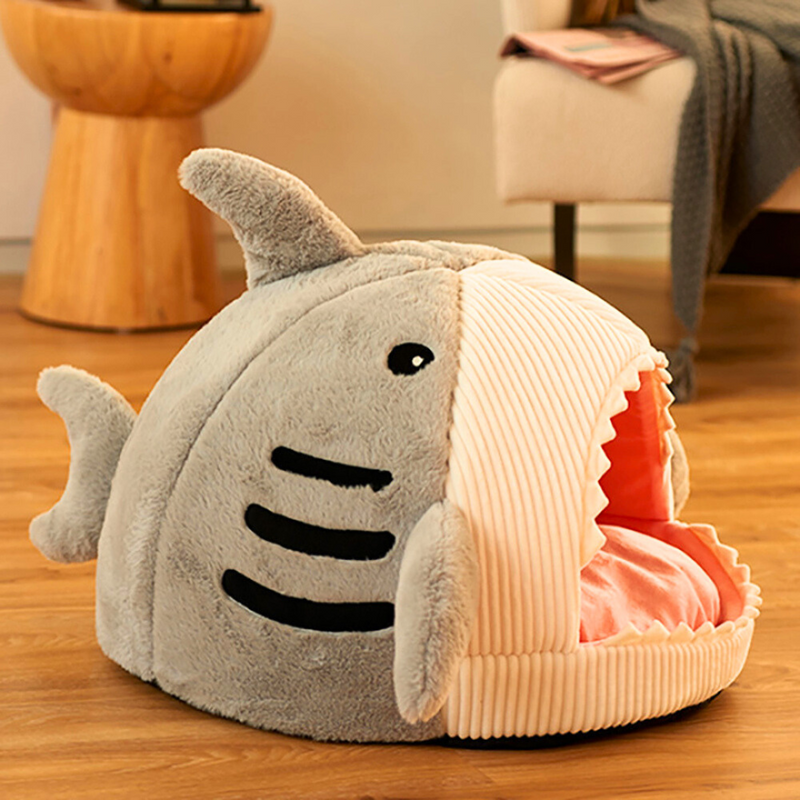 Portable Cat Cave with Warm Cushion - CozyCave-Grey-S-State of Style