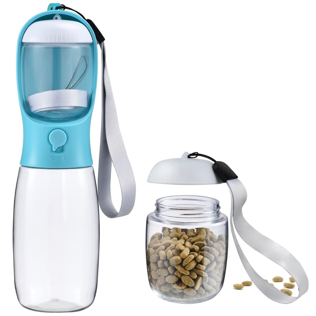 Portable Dog Water Bottle & Food Container-Blue-300 ml-State of Style