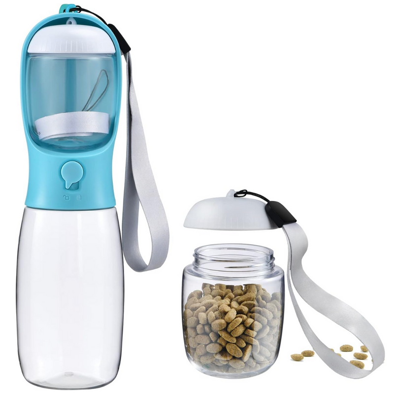 Portable Dog Water Bottle & Food Container-Blue-300 ml-State of Style