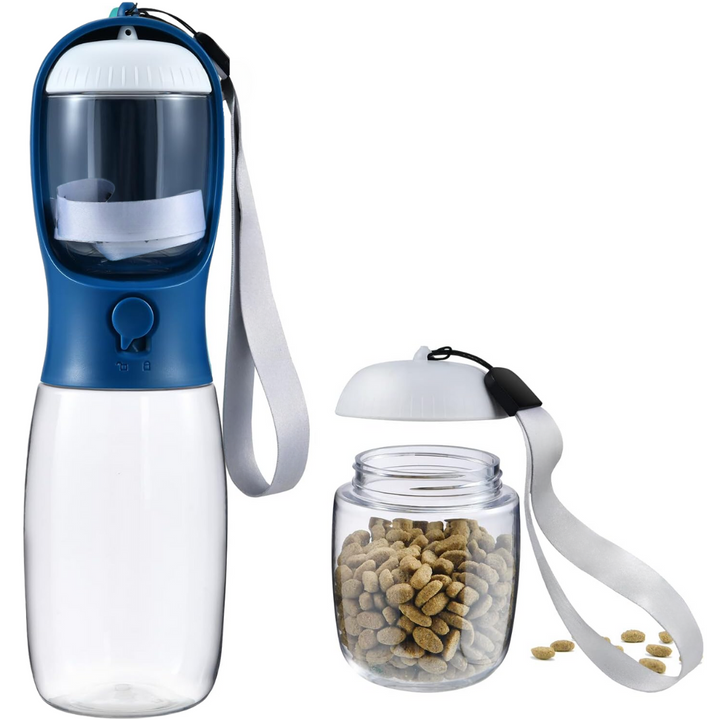 Portable Dog Water Bottle & Food Container-Dark blue-300 ml-State of Style