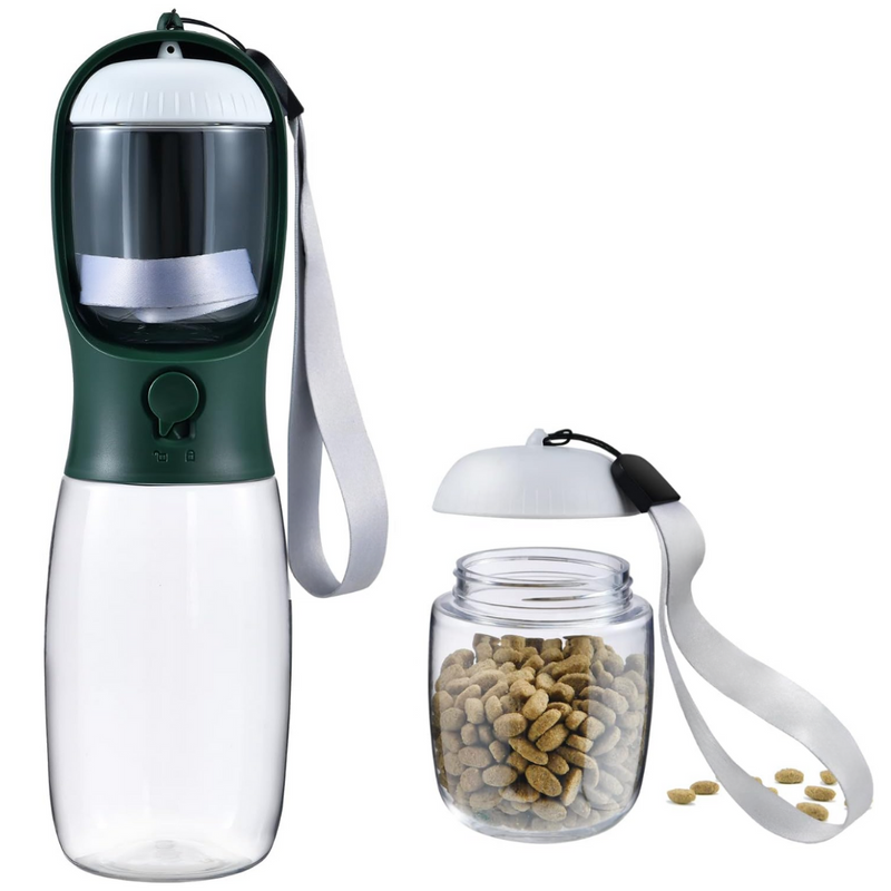 Portable Dog Water Bottle & Food Container-Dark green-300 ml-State of Style