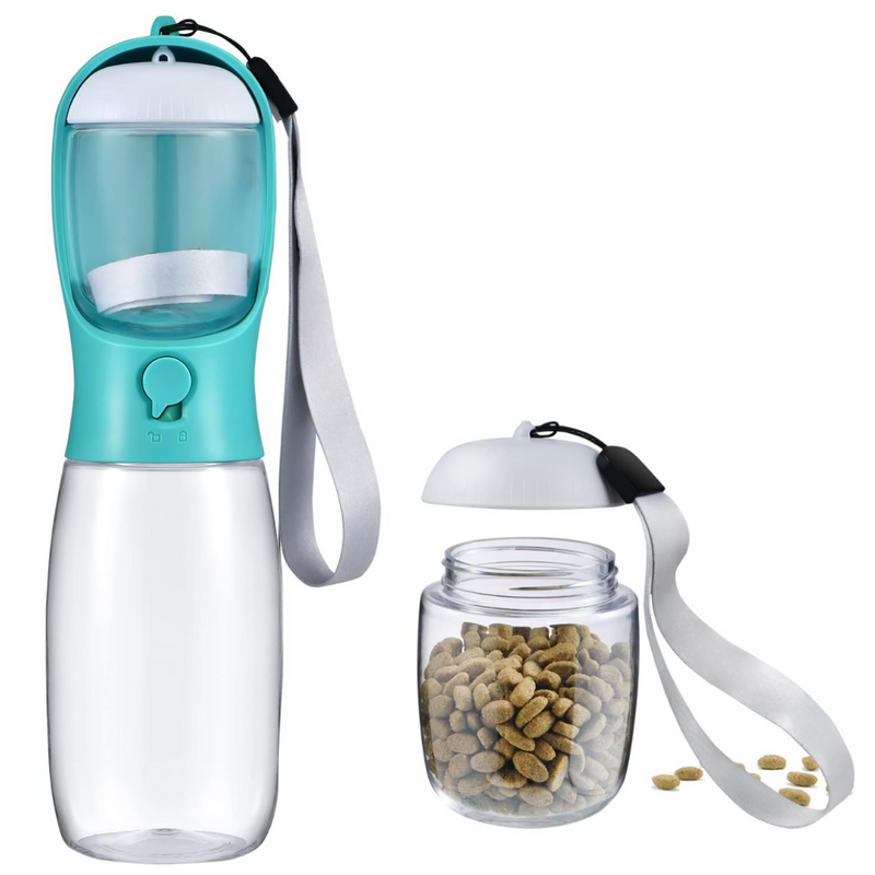 Portable Dog Water Bottle & Food Container-Green-300 ml-State of Style