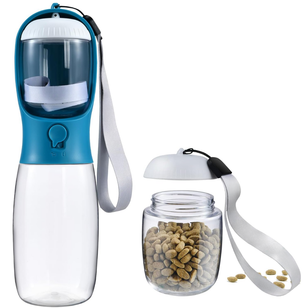 Portable Dog Water Bottle & Food Container-Indigo-300 ml-State of Style