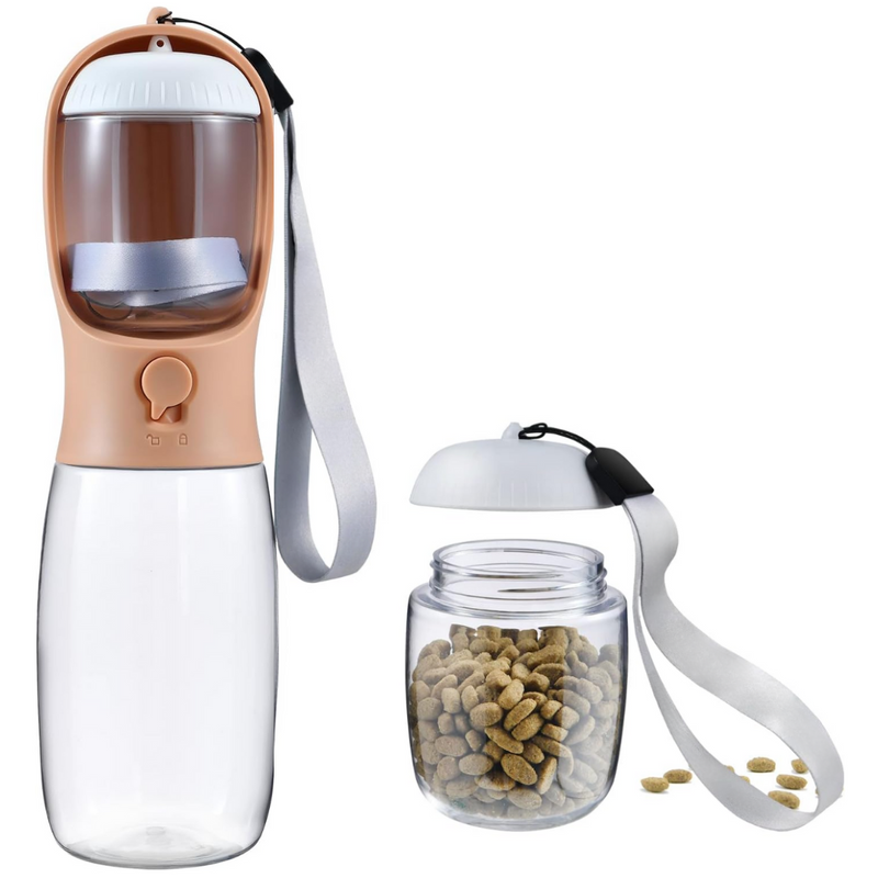 Portable Dog Water Bottle & Food Container-Orange-300 ml-State of Style