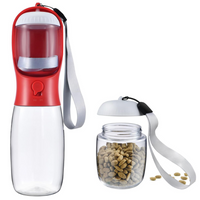 Portable Dog Water Bottle & Food Container-Red-300 ml-State of Style