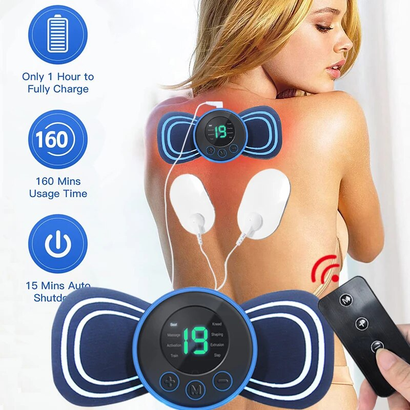 PORTABLE ELECTRIC MINI NECK MASSAGER WITH PAD & REMOTE CONTROL | INTELLIGENT MASSAGE DEVICE-With remote control-State of Style