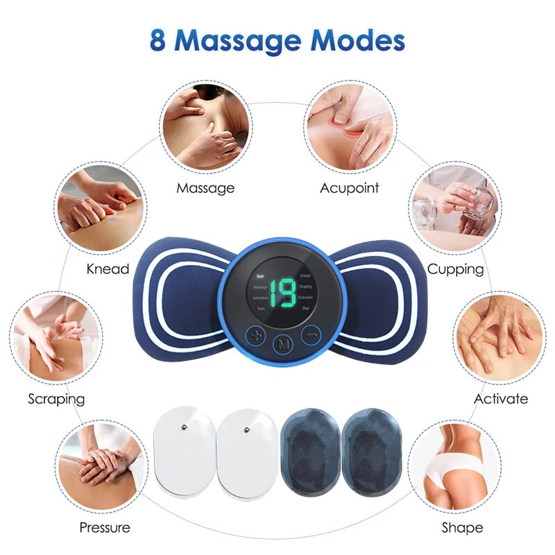PORTABLE ELECTRIC MINI NECK MASSAGER WITH PAD & REMOTE CONTROL | INTELLIGENT MASSAGE DEVICE-With remote control-State of Style