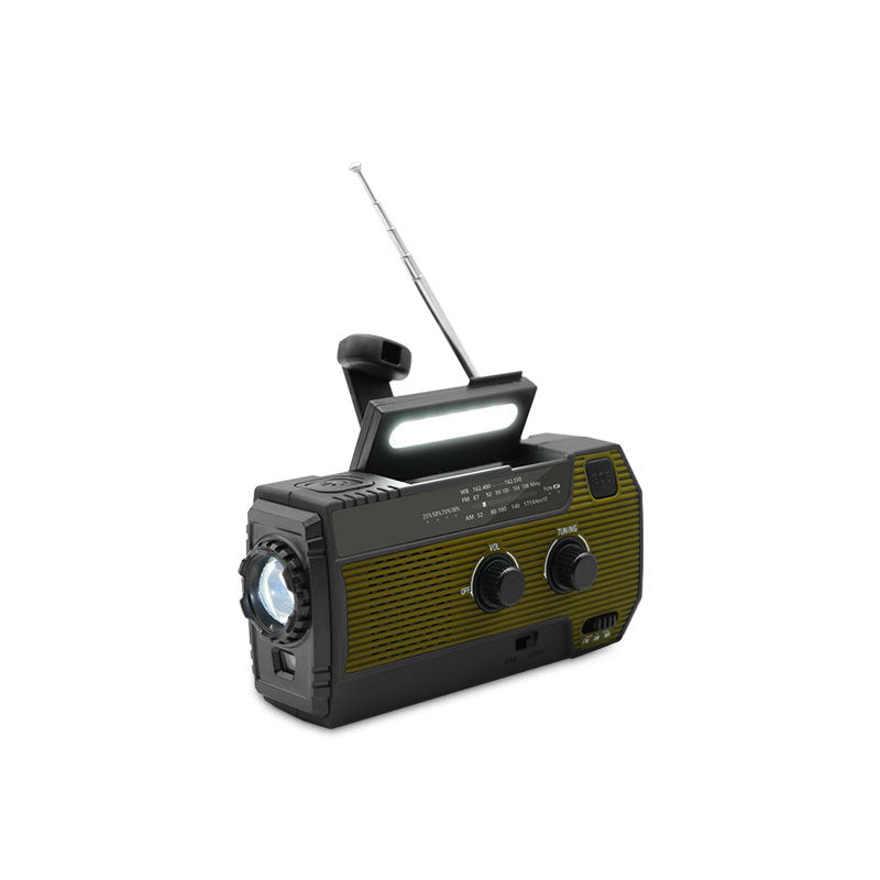 Portable Emergency Radio with Solar Power - PowerWave-Dark Green-State of Style