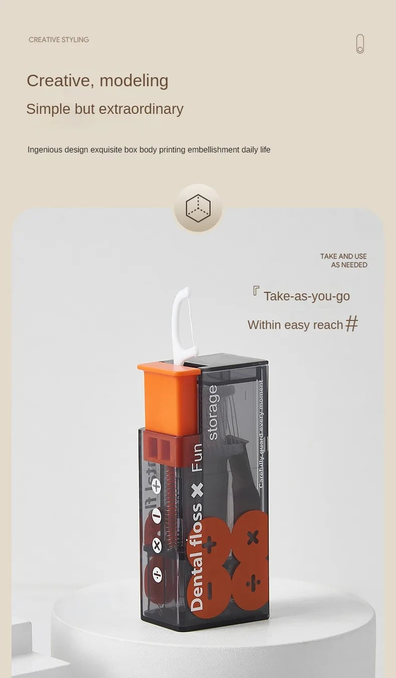 PORTABLE FLOSS DISPENSER WITH 10 AUTOMATICALLY EJECTED FLOSS STICKS-State of Style