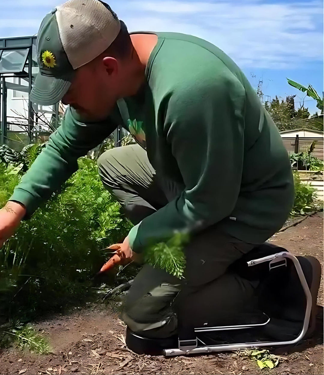Portable Garden Kneeler and Stool - GardenEase Duo-Black-State of Style