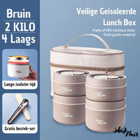 Portable Insulated Meal Container Set - LunchMate-2-Containers + Bag + FREE Cutlery Set-White-State of Style