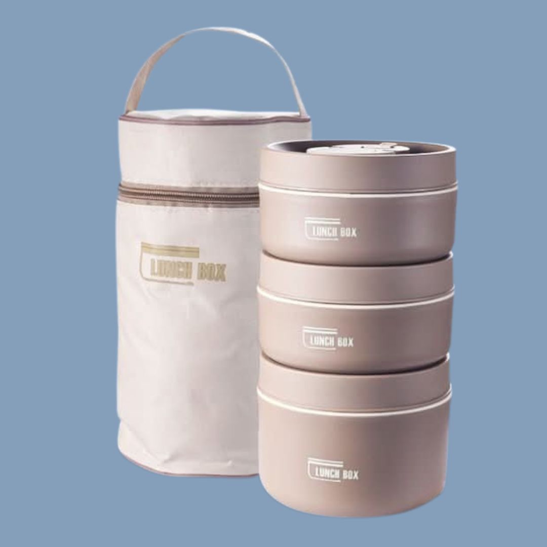 Portable Insulated Meal Container Set - LunchMate-Brown-3 dozen + Bag + FREE cutlery set-State of Style