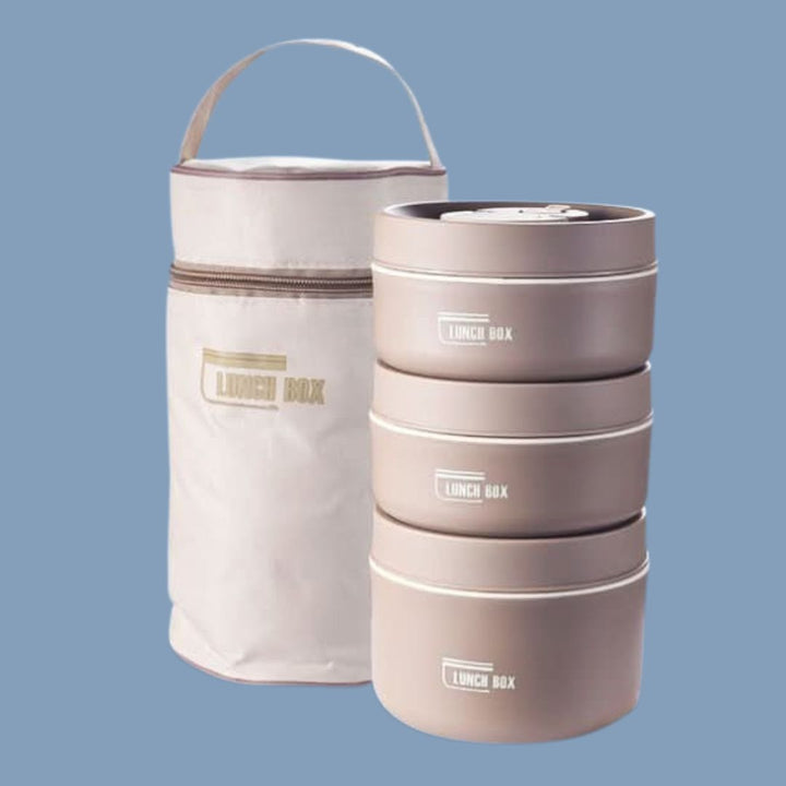 Portable Insulated Meal Container Set - LunchMate-Brown-3 dozen + Bag + FREE cutlery set-State of Style