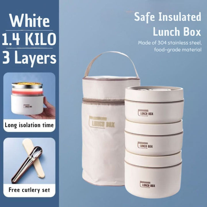 Portable Insulated Meal Container Set - LunchMate-White-2 dozen + bag + FREE cutlery set-State of Style