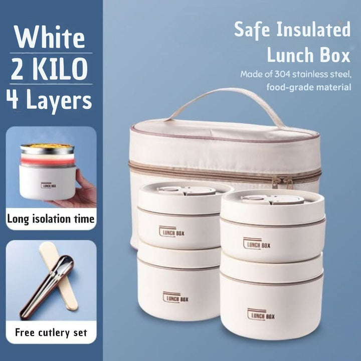 Portable Insulated Meal Container Set - LunchMate-White-2 dozen + bag + FREE cutlery set-State of Style