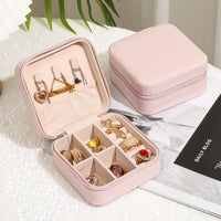 Portable Leather Jewellery Box | Square Design-GREEN-State of Style