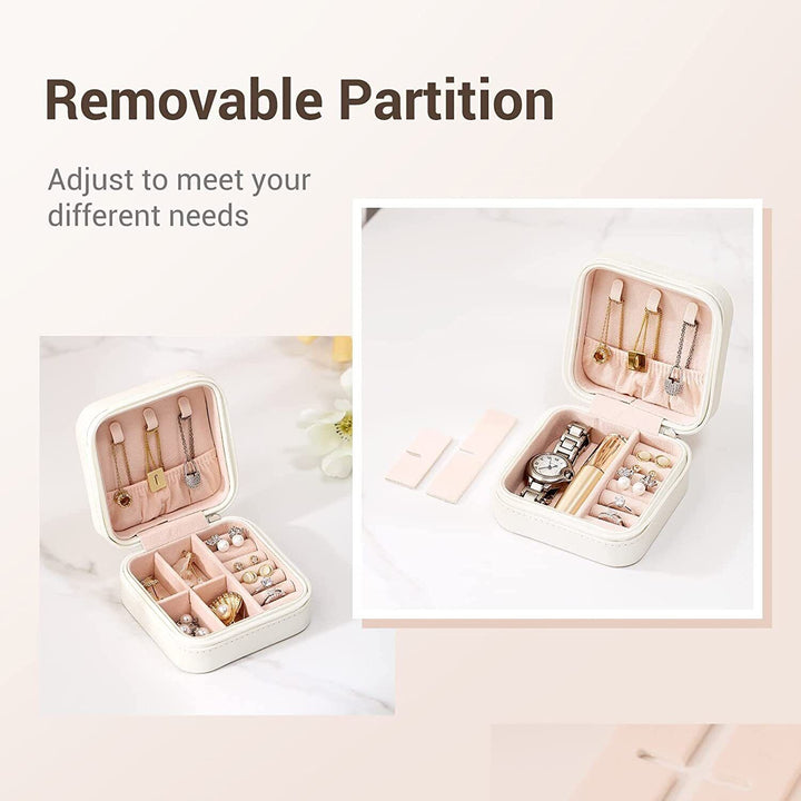 Portable Leather Jewellery Box | Square Design-GREEN-State of Style
