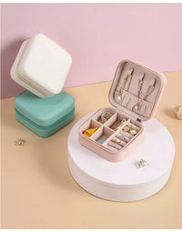 Portable Leather Jewellery Box | Square Design-GREEN-State of Style