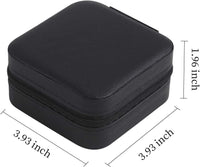 Portable Leather Jewellery Box | Square Design-GREEN-State of Style
