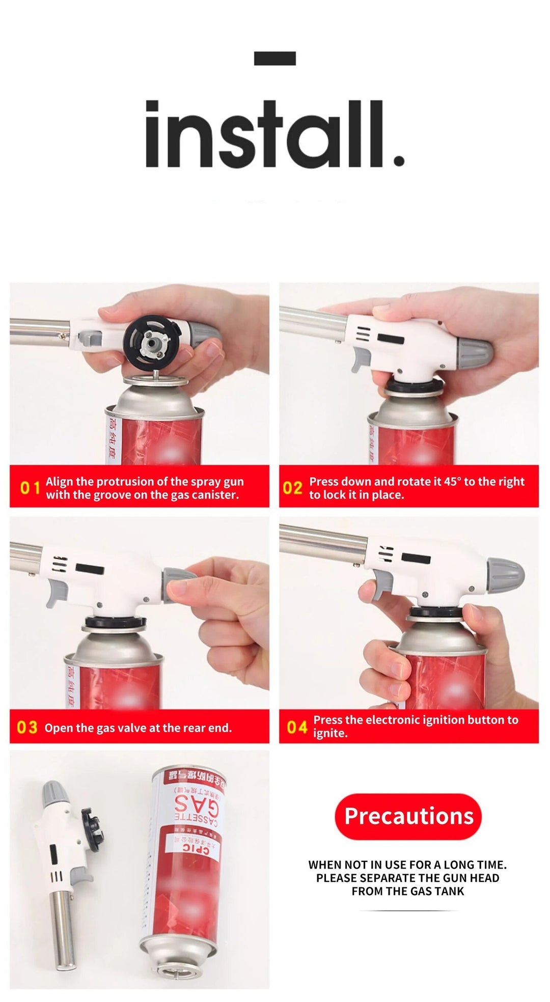 PORTABLE METAL BUTANE GAS STOVE – BBQ, CAMPING AND COOKING FLAME GUN-State of Style