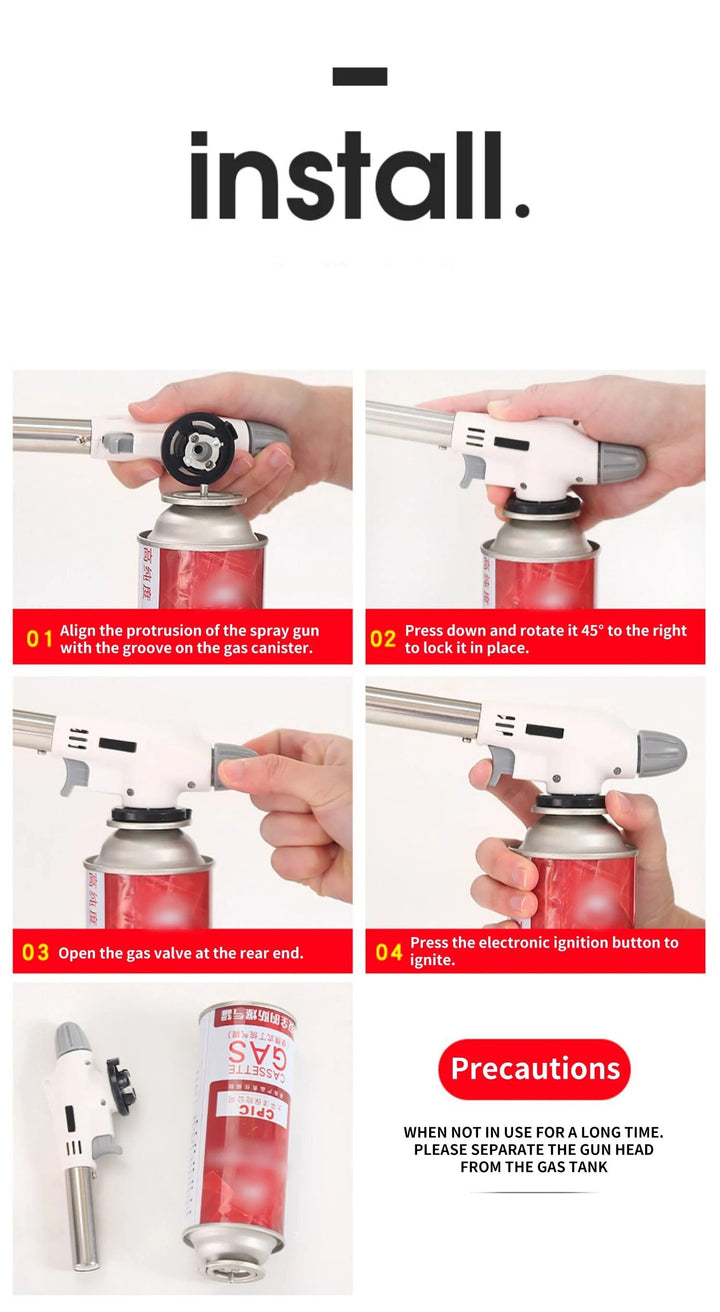 PORTABLE METAL BUTANE GAS STOVE – BBQ, CAMPING AND COOKING FLAME GUN-State of Style