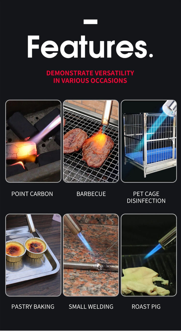 PORTABLE METAL BUTANE GAS STOVE – BBQ, CAMPING AND COOKING FLAME GUN-State of Style