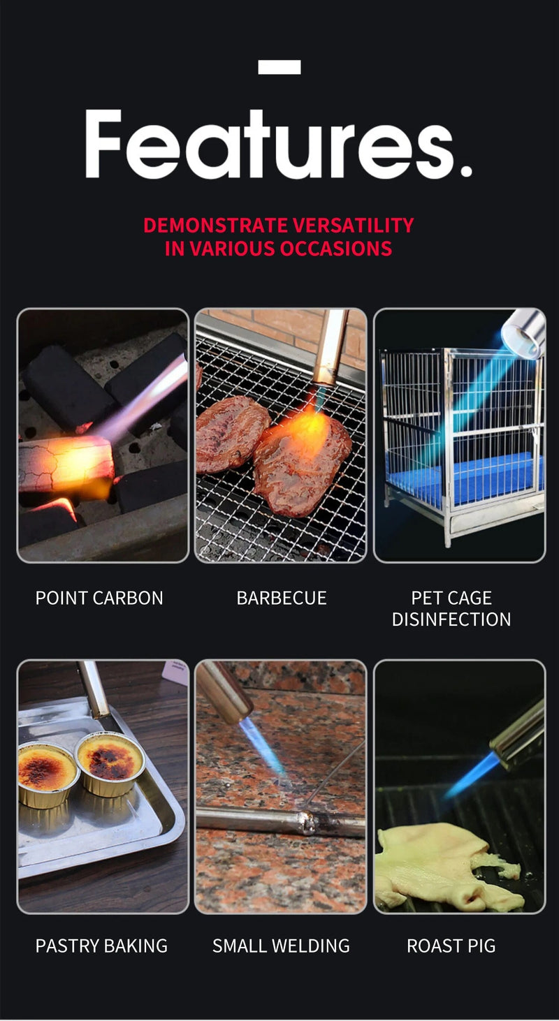 PORTABLE METAL BUTANE GAS STOVE – BBQ, CAMPING AND COOKING FLAME GUN-State of Style