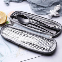 Portable Stainless Steel Cutlery Set - Travel Essential!-Black-State of Style