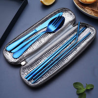 Portable Stainless Steel Cutlery Set - Travel Essential!-Black-State of Style