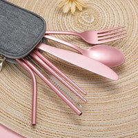 Portable Stainless Steel Cutlery Set - Travel Essential!-Black-State of Style