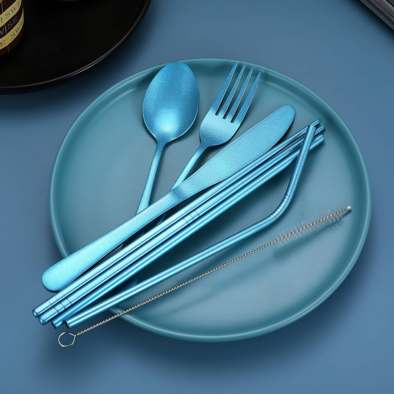 Portable Stainless Steel Cutlery Set - Travel Essential!-Black-State of Style