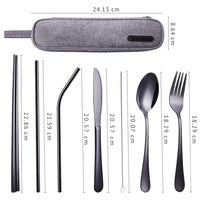 Portable Stainless Steel Cutlery Set - Travel Essential!-Black-State of Style