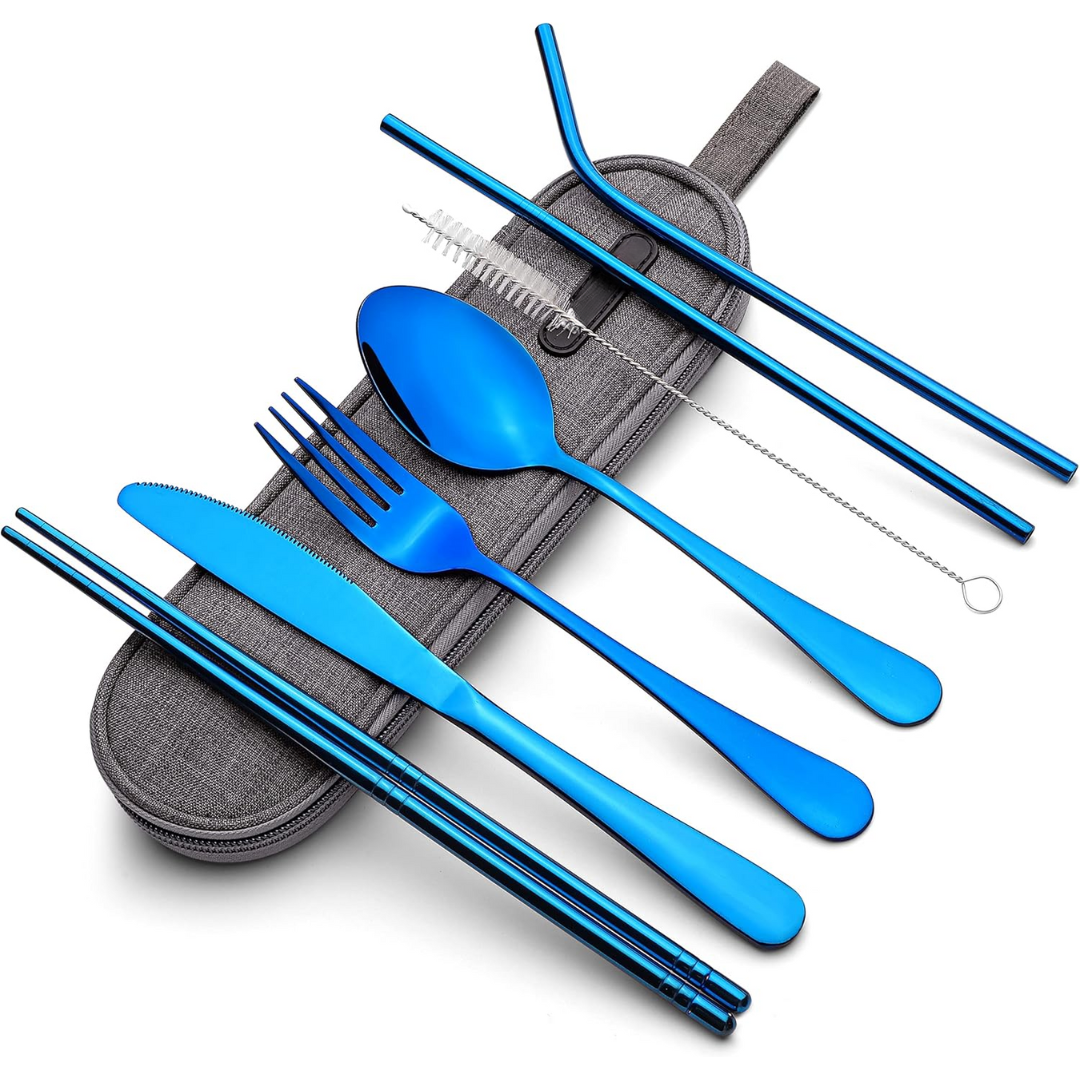 Portable Stainless Steel Cutlery Set - Travel Essential!-Blue-State of Style