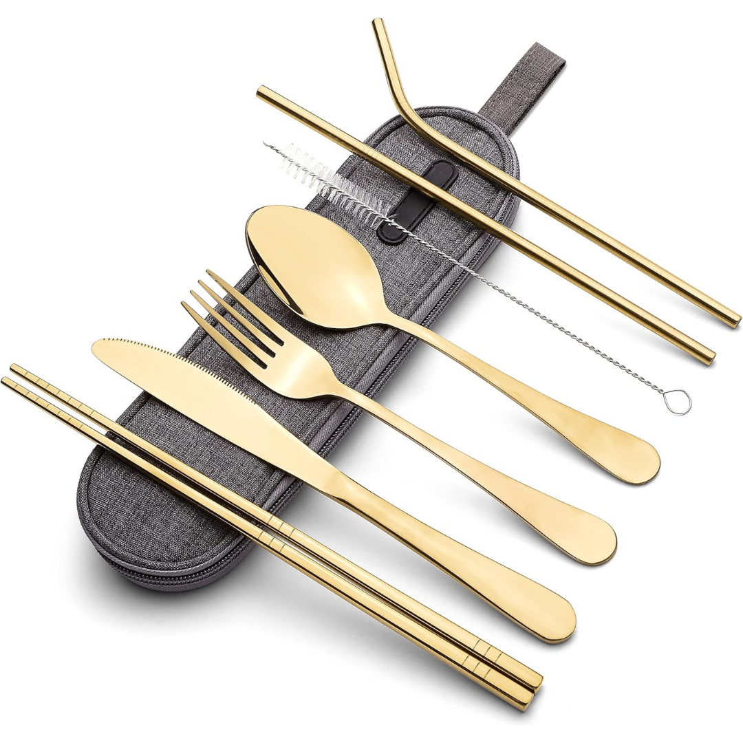 Portable Stainless Steel Cutlery Set - Travel Essential!-Gold-State of Style