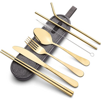 Portable Stainless Steel Cutlery Set - Travel Essential!-Gold-State of Style