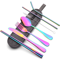 Portable Stainless Steel Cutlery Set - Travel Essential!-Rainbow-State of Style