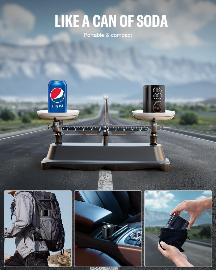 Portable Tyre Pump - 18000mAh Air Compressor for Cars and Motorbikes-State of Style
