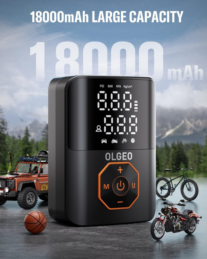 Portable Tyre Pump - 18000mAh Air Compressor for Cars and Motorcycles-State of Style