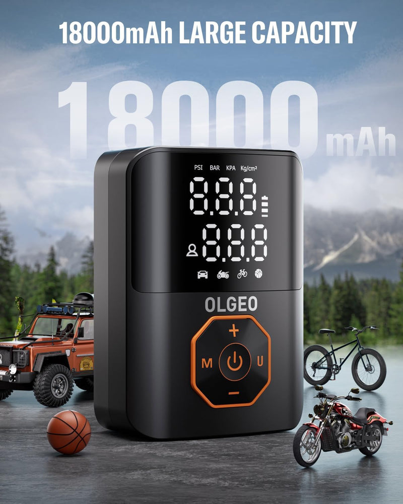 Portable Tyre Pump - 18000mAh Air Compressor for Cars and Motorcycles-State of Style