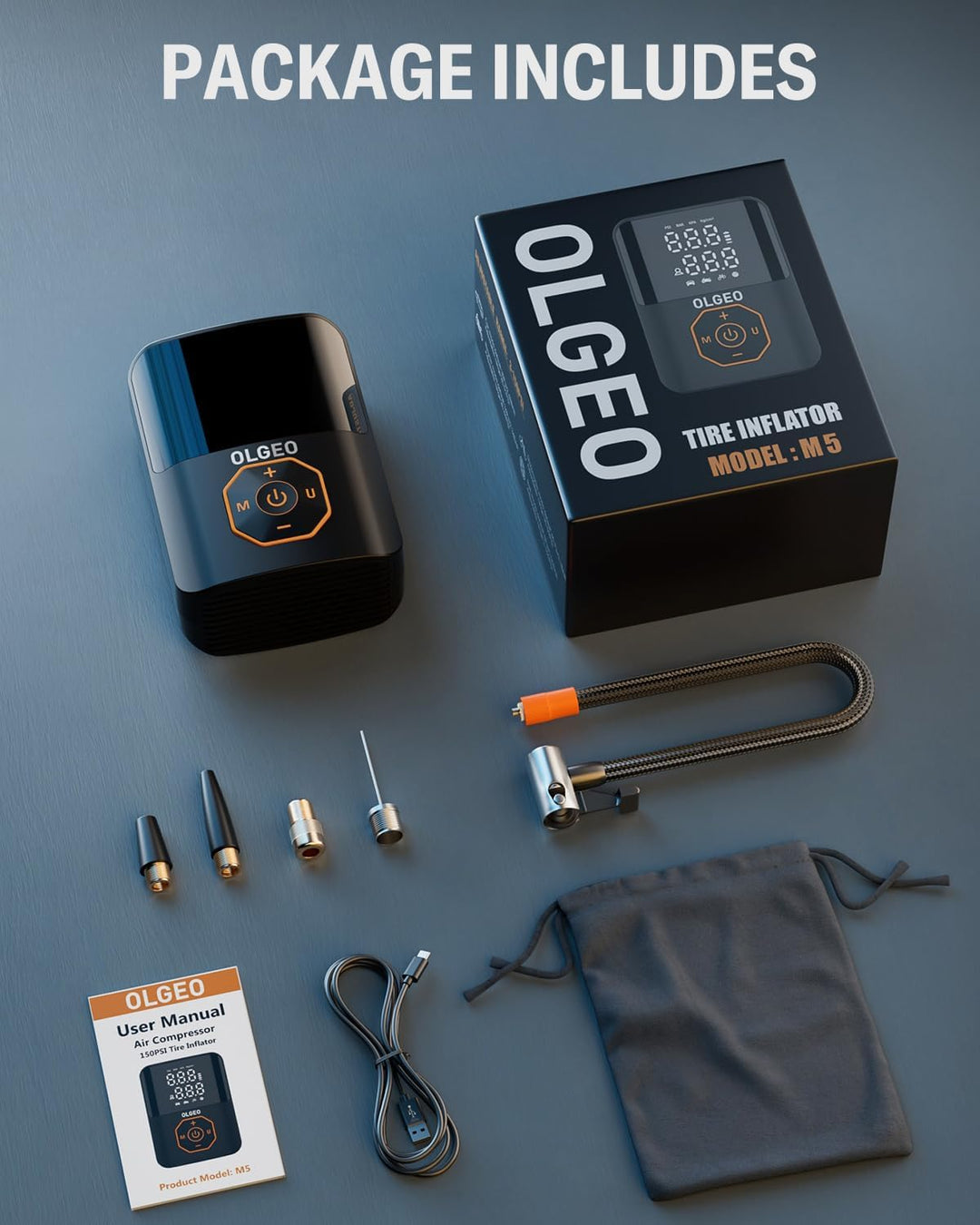 Portable Tyre Pump - 18000mAh Air Compressor for Cars and Motorcycles-State of Style